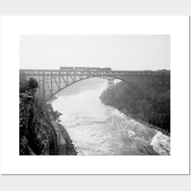 Train Over Niagara River, 1910. Vintage Photo Wall Art by historyphoto